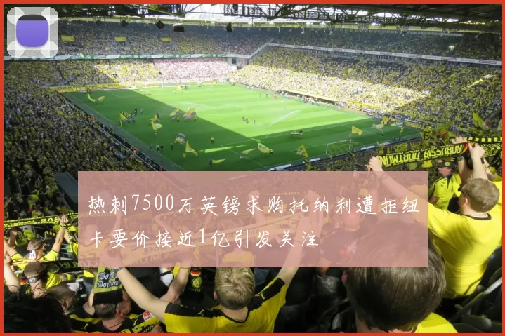 热刺7500万英镑求购托纳利遭拒纽卡要价接近1亿引发关注